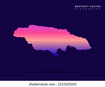 Jamaica map of Colorful gradient style vector Illustration.