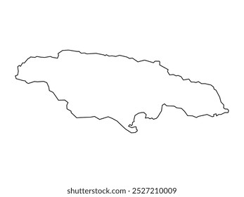 jamaica map contour on white background. Map of jamaica. Vector illustration North America