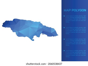Jamaica map in geometric blue polygonal style modern design on white background. Vector illustration map in geometric blue polygonal style modern design on white background. Vector illustration.