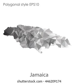 Jamaica map in geometric polygonal style.Abstract gems triangle,modern design background.Vector Illustration EPS10.