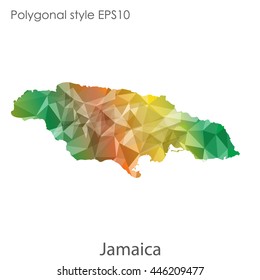 Jamaica map in geometric polygonal style.Abstract gems triangle,modern design background.Vector Illustration EPS10.