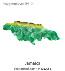 Jamaica map in geometric polygonal style.Abstract gems triangle,modern design background.Vector Illustration EPS10.