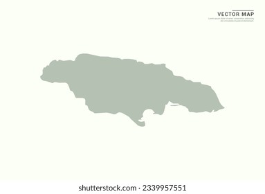 Jamaica map of green vector modern.