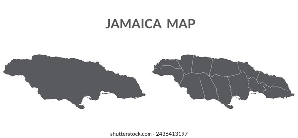 Jamaica map. Map of Jamaica in grey set