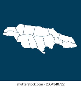 Jamaica map High Detailed on green background. white color . Abstract design vector illustration eps 10