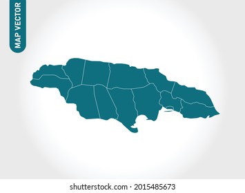 Jamaica map High Detailed on white background. Abstract design vector illustration eps 10