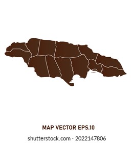 Jamaica map High Detailed on white background. Abstract design vector illustration eps 10