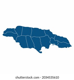 Jamaica map High Detailed on white background. Abstract design vector illustration eps 10