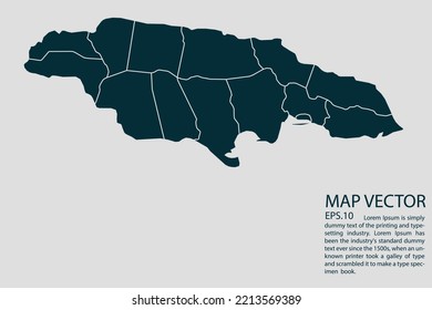 Jamaica map High Detailed on white background. Abstract design vector illustration eps 10