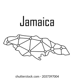 Jamaica map icon, vector illustration in black isolated on white background.