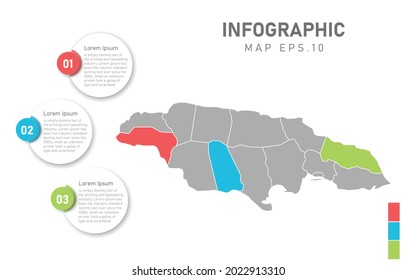 Jamaica map infographic. Global business marketing concept. World transportation infographics data.