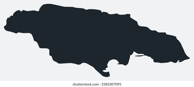 Jamaica map. Just a simple border map. Shape of the country. Flat blank Jamaica outline. Vector boundary illustration.