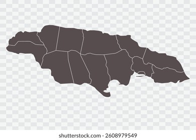 Jamaica Map Minimalist  High-Quality PNG  Ash Color on Transparent Background Perfect for presentations infographics educational materials and graphic design projects