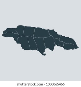 Jamaica map on gray background vector, Jamaica Map Outline Shape Gray on White Vector Illustration,
High detailed Gray illustration map Jamaica.