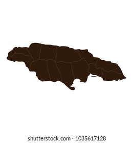Jamaica map on white background vector.