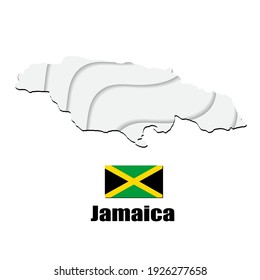 Jamaica map on white background. vector illustration.