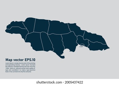 Jamaica map vector. isolated on light gray background