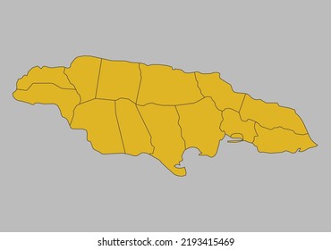 Jamaica Map Vector Isolated On Gray Stock Vector Royalty Free   Jamaica Map Vector Isolated On 260nw 2193415469 