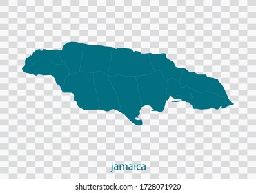 vector de mapa jamaica, color aislado de la tela en fondo transparente