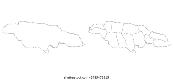 Mapa de Jamaica. Mapa de Jamaica en conjunto blanco