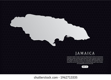 Mapa de Jamaica - Mapa Mundial Modelo vectorial internacional con color blanco aislado en el fondo del hexágono - Ilustración vectorial eps 10