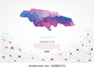 Jamaica map - World Map International vector template with polygon pink color gradient isolated on white background for education, website, banner, infographic - Vector illustration eps 10