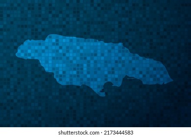 Jamaica Map - World Map international vector template with technology style isolated on blue pixel background for education, design, website, infographic - Vector illustration eps 10