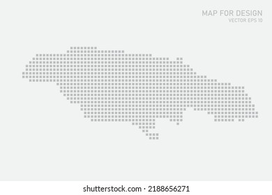 Jamaica Map - World map International vector template with grey pixel, grid, grunge, halftone style isolated on white background for education, infographic, design - Vector illustration eps 10