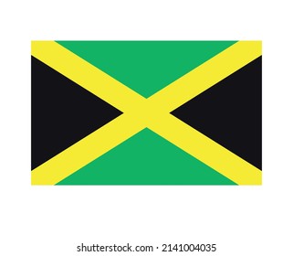 Jamaica national flag. Isolated vector clipart.