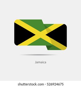 Jamaica national flag on a white background with shadow. vector illustration
