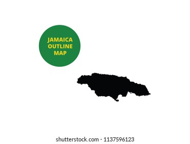 Jamaica outline map country shape state borders
