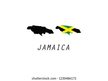 Jamaica outline map country shape 