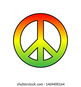 Jamaica Peace And Love Antiwar Isolated Icon Reggae Pacifism Symbol Hippie Culture Sign