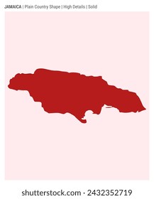 Jamaica plain country map. High details. Solid style. Shape of Jamaica. Vector illustration.