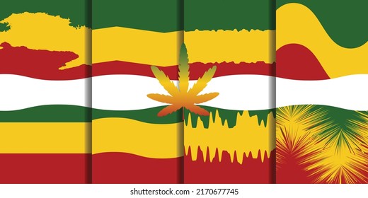 conjunto de fondo de color de reggae jamaica
