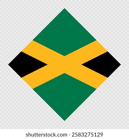 Jamaica rhombus flag. Vector illustration.