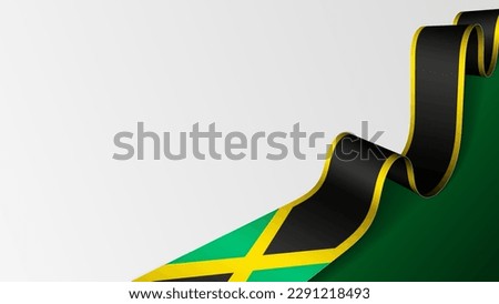 Jamaica ribbon flag background. Element of impact for the use you want to make of it.