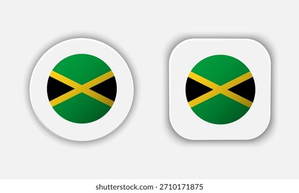 Jamaica Rounded National Flag Button Icon