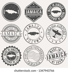 Jamaica Set of Stamps. Travel Stamp. Made In Product. Design Seals Old Style Insignia. svg