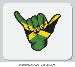 Jamaica Shaka Hand Good Vibes Flag