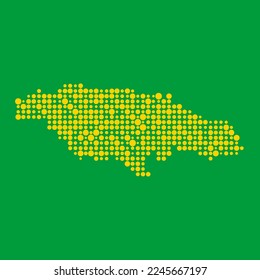 Jamaica Silhouette Pixelated pattern map illustration