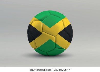 Jamaica soccer ball featuring the national flag design on a gray background