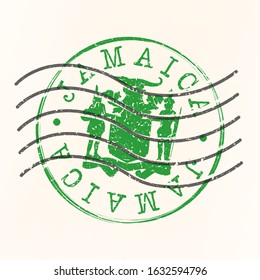 Jamaica Stamp Postal. Silhouette Seal. Passport Round Design. Vector Icon. Design Retro Travel. National Symbol. svg