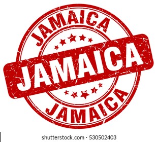 Jamaica. stamp. red round grunge vintage Jamaica sign svg
