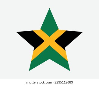 Jamaica Star Flag. Jamaican Star Shape Flag. Country National Banner Icon Symbol Vector Flat Artwork Graphic Illustration svg