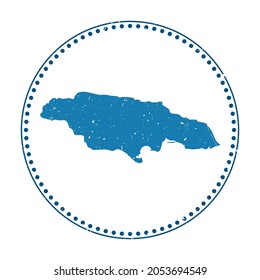 Jamaica sticker. Travel rubber stamp with map of country, vector illustration. Can be used as insignia, logotype, label, sticker or badge of the Jamaica.
