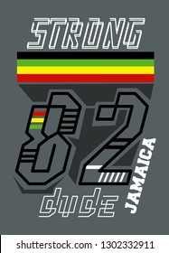 jamaica strong dude,t-shirt design vector illustration