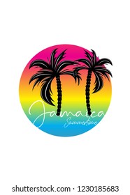 jamaica summertime palm tree colorful poster