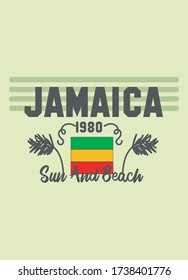 jamaica sun and beach,t-shirt design fashion vector