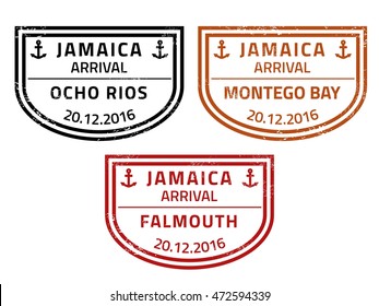 Jamaica travel stamps - cruise ship destination badge. svg
